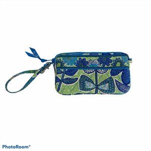 Vera Bradley Blue Green Floral Print Wallet